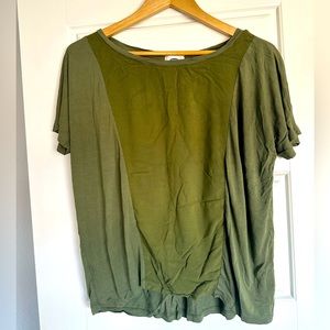 Old Navy green mixed material shirt